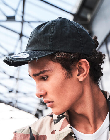 Flexfit Low Profile Destroyed Cap, Black, One Size bedrucken, Art.-Nr. 633681010