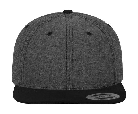 Flexfit Chambray-Suede Snapback, Black/Black, One Size bedrucken, Art.-Nr. 638681510