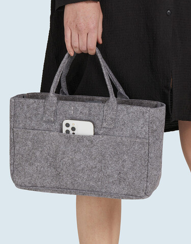 SG ACCESSORIES - BAGS Pocket Felt Shopper, Charcoal Melange, One Size bedrucken, Art.-Nr. 641571300
