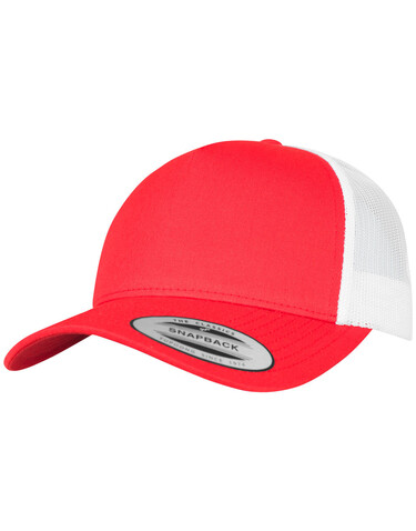Flexfit 5-Panel Retro Trucker 2-Tone Cap, Red/White, One Size bedrucken, Art.-Nr. 649684500