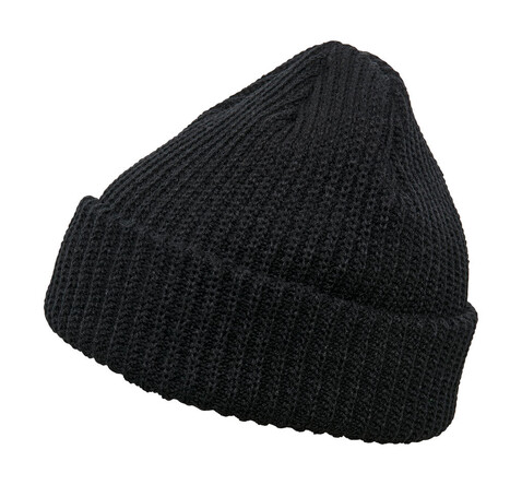 Flexfit Rib Beanie, Black, One Size bedrucken, Art.-Nr. 650681010