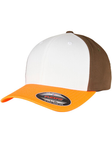 Flexfit 3-Tone Flexfit Cap, Neonorange/White/Olive, S/M bedrucken, Art.-Nr. 658684841 Flexfit 3-Tone Flexfit Cap, Neonorange/White/Olive, S/M bedrucken, Art.-Nr. 658684841
