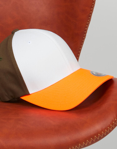 Flexfit 3-Tone Flexfit Cap, Neonorange/White/Olive, S/M bedrucken, Art.-Nr. 658684841 Flexfit 3-Tone Flexfit Cap, Neonorange/White/Olive, S/M bedrucken, Art.-Nr. 658684841
