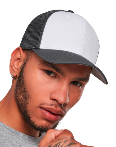 Flexfit Flexfit Mesh Colored Front, Dark Grey/White/Dark Grey, L/XL bedrucken, Art.-Nr. 660681882
