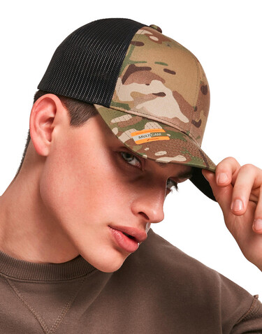 Flexfit Retro Trucker Multicam®, Multicam Black, One Size bedrucken, Art.-Nr. 661681110