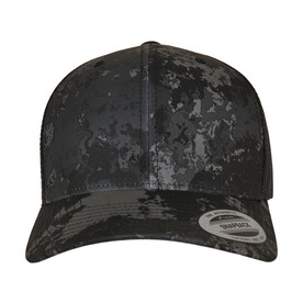 Flexfit Classics® Veil Camo™ Retro Trucker Cap, Poseidon Black, One Size bedrucken, Art.-Nr. 664681020