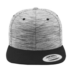 Flexfit Stripes Melange Crown Snapback, Black/Grey, One Size bedrucken, Art.-Nr. 670681600