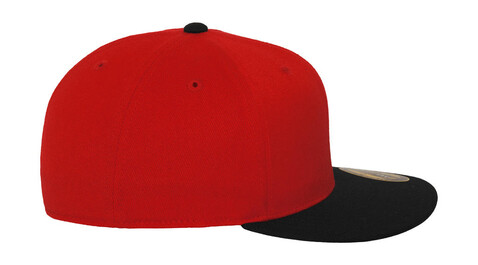 Flexfit Premium 210 Fitted 2-Tone, Red/Black, S/M bedrucken, Art.-Nr. 672684511