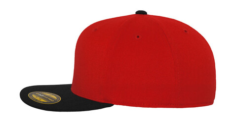 Flexfit Premium 210 Fitted 2-Tone, Red/Black, L/XL bedrucken, Art.-Nr. 672684512