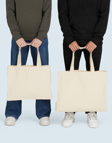 SG ACCESSORIES - BAGS Canvas Wide Shopper with Fold LH, Natural, L (42x32x12cm) bedrucken, Art.-Nr. 675570081
