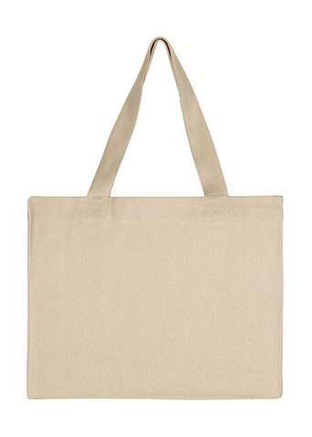SG ACCESSORIES - BAGS Canvas Wide Shopper with Fold LH, Natural, L (42x32x12cm) bedrucken, Art.-Nr. 675570081