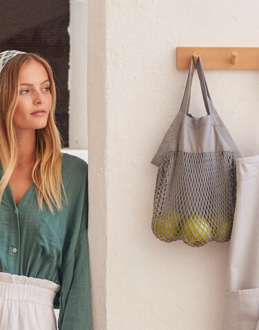 Westford Mill Organic Cotton Mini Mesh Grocery Bag, Natural, One Size bedrucken, Art.-Nr. 676280080