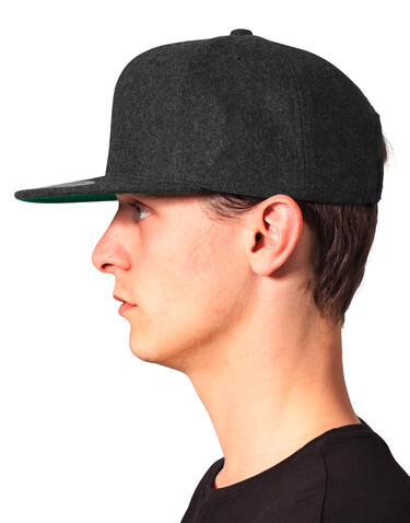 Flexfit Melton Wool Snapback, Dark Grey, One Size bedrucken, Art.-Nr. 685681280