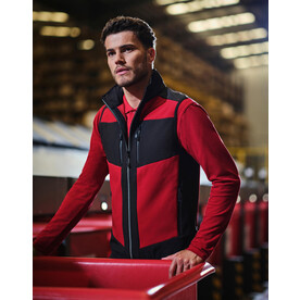 Regatta E-Volve Softshell Bodywarmer, Ash/Black, XS bedrucken, Art.-Nr. 717171592