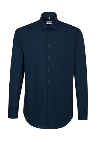 Seidensticker Contrast Patch Regular Fit 1/1 Business Kent, Dark Blue, 40 bedrucken, Art.-Nr. 721202082