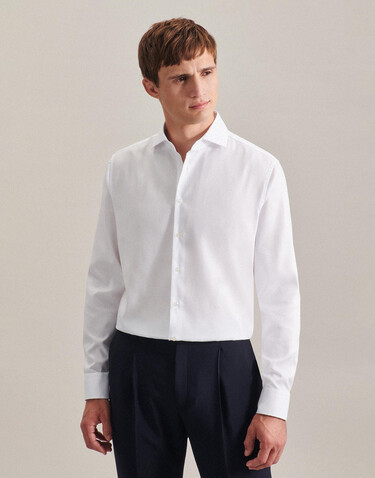 Seidensticker Seidensticker Slim Fit 1/1 Oxford Business Kent, White, 36 bedrucken, Art.-Nr. 731200000