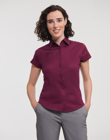Russell Europe Ladies` Easy Care Fitted Shirt, Port, L bedrucken, Art.-Nr. 797004495