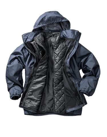 Result 3-in-1 Jacket with quilted Bodywarmer, Black, XS bedrucken, Art.-Nr. 807331012