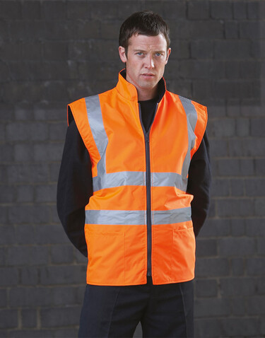 Yoko Fluo Fleece Reversible Bodywarmer, Fluo Yellow, XL bedrucken, Art.-Nr. 808776056