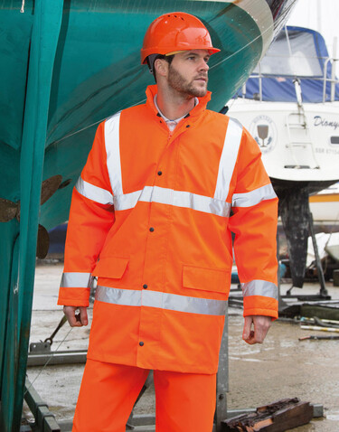 Result Core Hi-Vis Motorway Coat, Fluorescent Orange, S bedrucken, Art.-Nr. 818334053