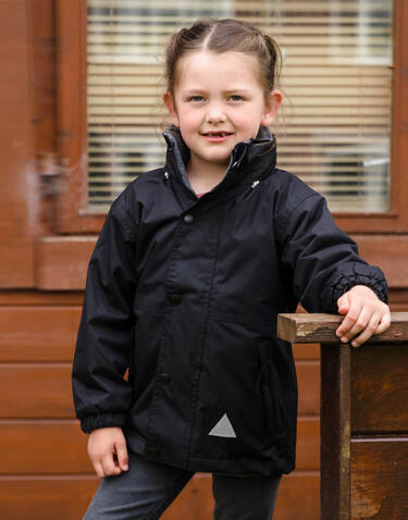 Result Junior Reversible Stormproof Jacket, Black/Grey, 2XS (2-3) bedrucken, Art.-Nr. 860331512