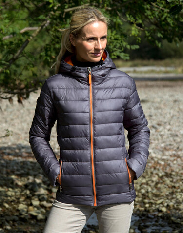 Result Ladies` Snow Bird Hooded Jacket, Black/Lime, XS (8) bedrucken, Art.-Nr. 894331712