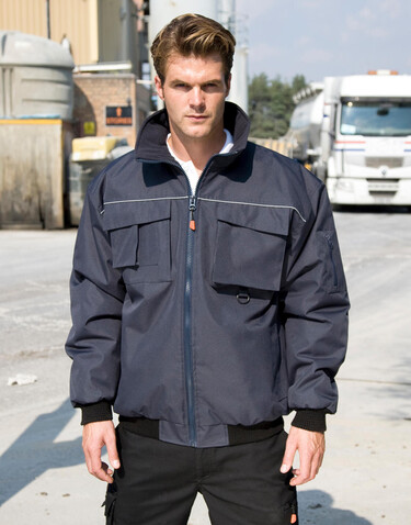 Result Work-Guard Sabre Pilot Jacket, Black, XL bedrucken, Art.-Nr. 900331016