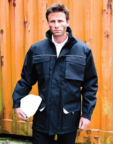 Result Work-Guard Sabre Long Coat, Black, 3XL bedrucken, Art.-Nr. 901331018