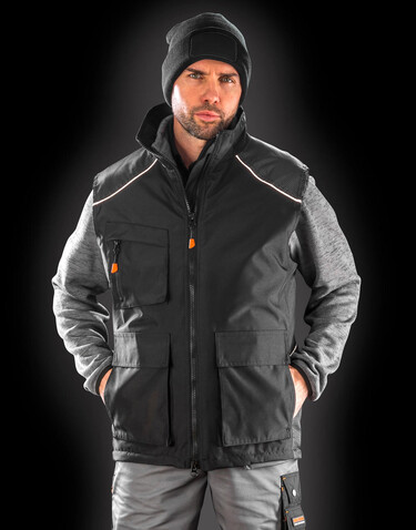 Result Work-Guard Vostex Bodywarmer, Black, 2XL bedrucken, Art.-Nr. 906331017