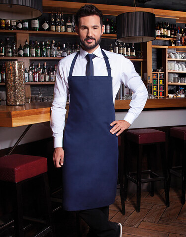 Karlowsky Bib Apron Basic, Navy, One Size bedrucken, Art.-Nr. 912672000