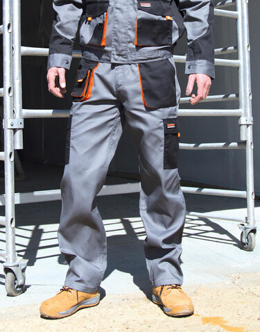 Result LITE Trouser, Black/Grey/Orange, 5XL bedrucken, Art.-Nr. 918331979