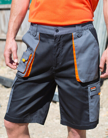 Result LITE Short, Black/Grey/Orange, 3XL bedrucken, Art.-Nr. 919331977