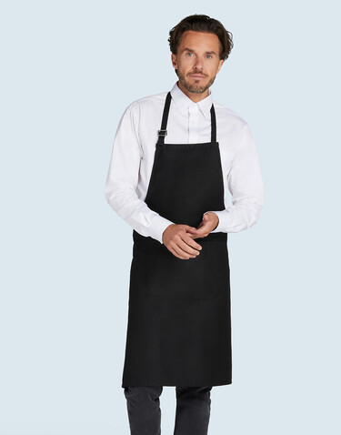 SG ACCESSORIES - BISTRO LISBON 100% Cotton Bib Apron, Black, One Size bedrucken, Art.-Nr. 920591010