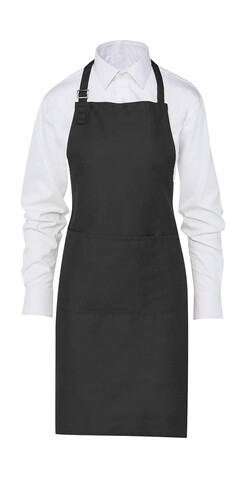 SG ACCESSORIES - BISTRO LISBON 100% Cotton Bib Apron, Black, One Size bedrucken, Art.-Nr. 920591010