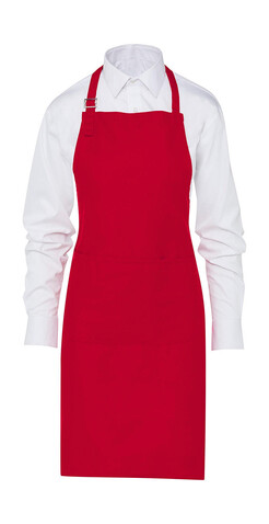 SG ACCESSORIES - BISTRO LISBON 100% Cotton Bib Apron, Red, One Size bedrucken, Art.-Nr. 920594000