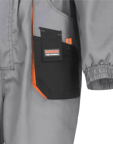 Result LITE Coverall, Grey/Black/Orange, XS bedrucken, Art.-Nr. 921331821