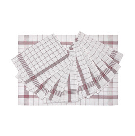 SG ACCESSORIES - BISTRO Dishcloth MILAN (10-Pack), White/Red, One Size bedrucken, Art.-Nr. 922590540