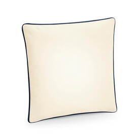 Westford Mill Fairtrade Cotton Piped Cushion Cover, Natural/French Navy, One Size bedrucken, Art.-Nr. 924280550
