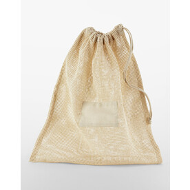Westford Mill Organic Cotton Mesh Sacks, Natural, XS bedrucken, Art.-Nr. 928280082
