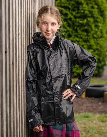 Result Junior StormDri Jacket, Black, XL (11-12) bedrucken, Art.-Nr. 929331016