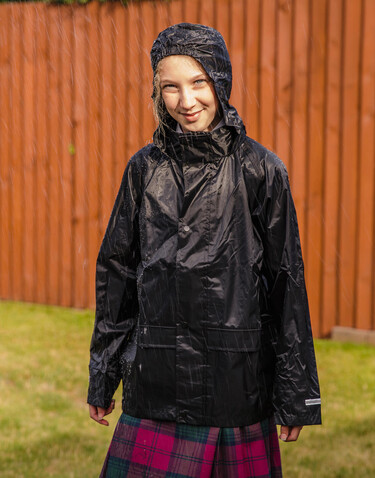 Result Junior StormDri Jacket, Black, XL (11-12) bedrucken, Art.-Nr. 929331016