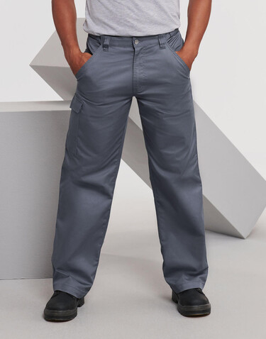 Russell Europe Twill Workwear Trousers length 32, Black, 46&quot; (117cm) bedrucken, Art.-Nr. 932001010