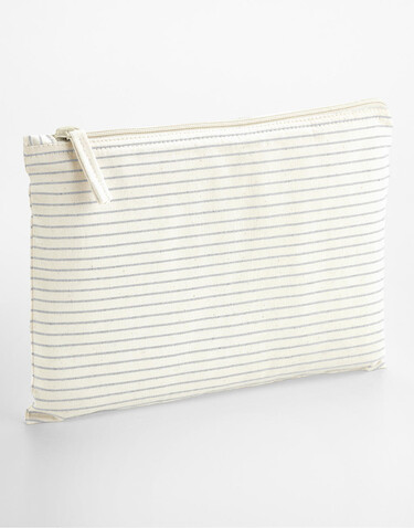 Westford Mill Striped Organic Cotton Accessory Pouch, Red Stripe, L bedrucken, Art.-Nr. 933284085