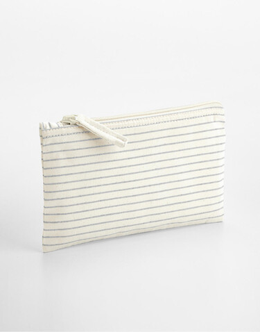 Westford Mill Striped Organic Cotton Accessory Pouch, Red Stripe, L bedrucken, Art.-Nr. 933284085