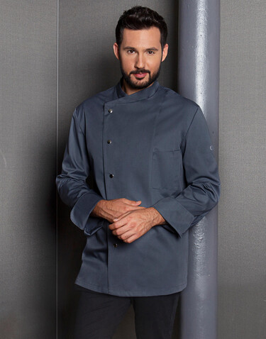 Karlowsky Chef Jacket Lars Long Sleeve, Anthracite, 56 (XL) bedrucken, Art.-Nr. 934671406