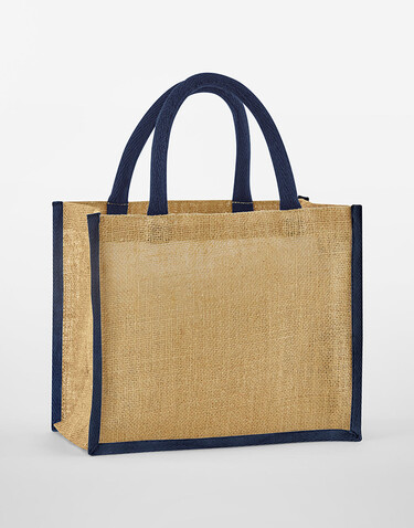 Westford Mill Natural Starched Jute Midi Tote, Natural/Black, One Size bedrucken, Art.-Nr. 938280560