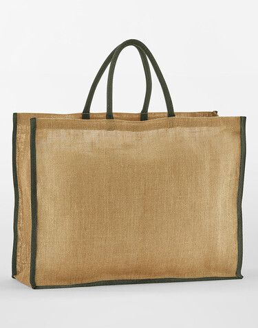 Westford Mill Natural Starched Jute Market Shopper, Natural/Olive Green, One Size bedrucken, Art.-Nr. 939280800