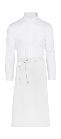 SG ACCESSORIES - BISTRO ROME - Recycled Bistro Apron with Pocket, White, One Size bedrucken, Art.-Nr. 958590000
