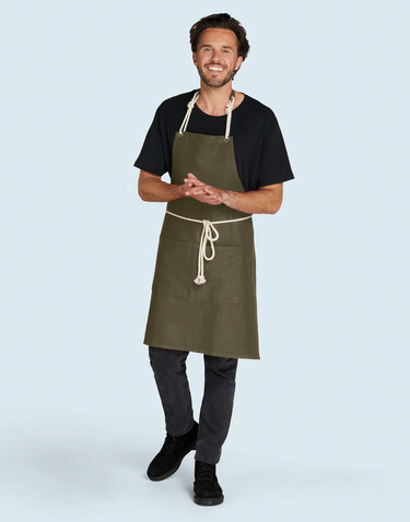 SG ACCESSORIES - BISTRO CORSICA - Cord Bib Apron with Pocket, Black, One Size bedrucken, Art.-Nr. 961591010
