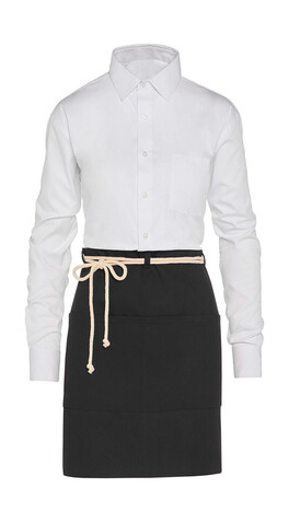 SG ACCESSORIES - BISTRO CORSICA - Cord Bistro Apron with Pocket, Black, One Size bedrucken, Art.-Nr. 962591010